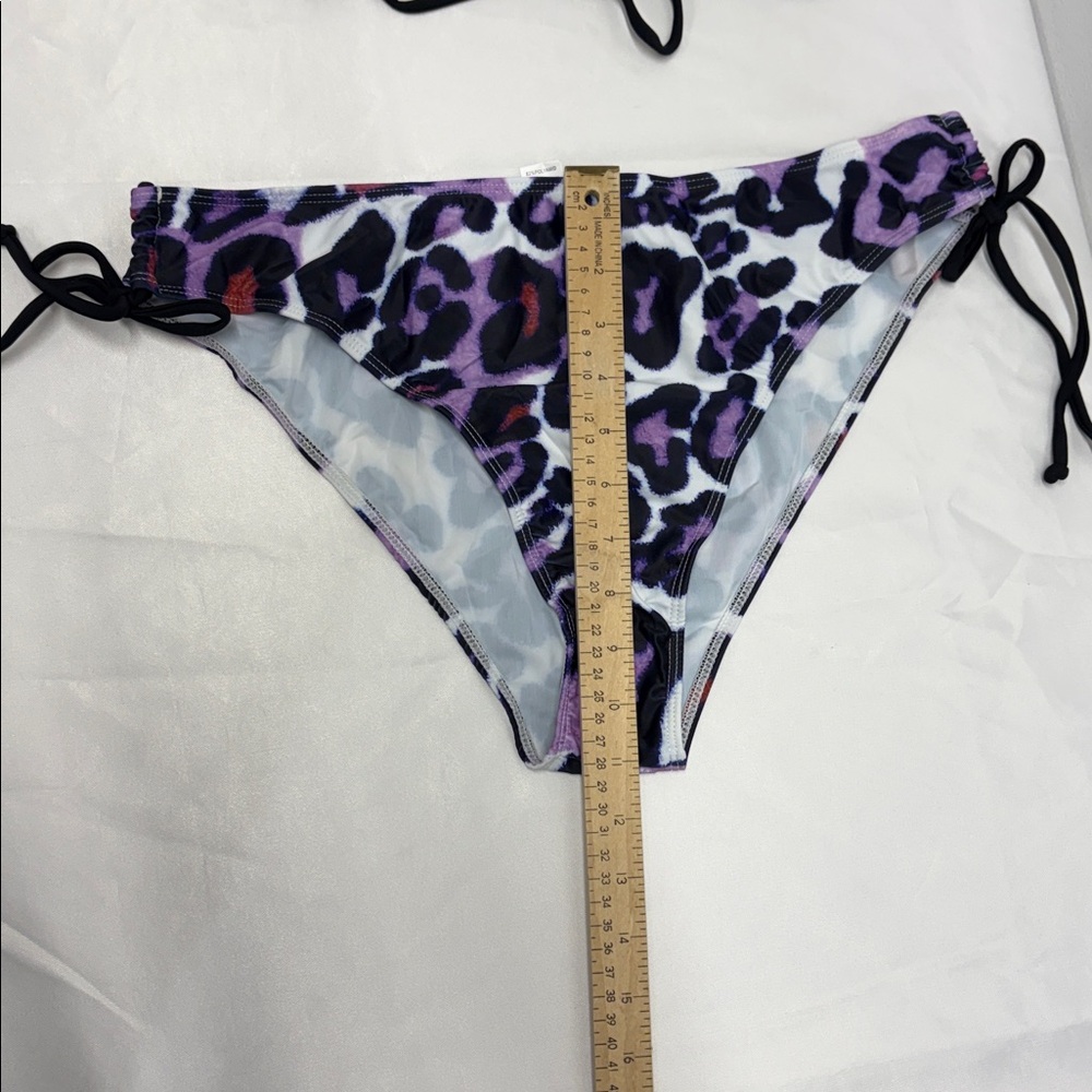 NEW Leopard Print Halter Bikini Set 2-piece swimsuit size XX-Large (2XL)tie side - Picture 8 of 10